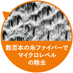 数百本の糸ファイバーでマイクロレベルの除去