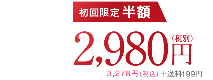 初回限定半額2,980円（税別）＋送料199円